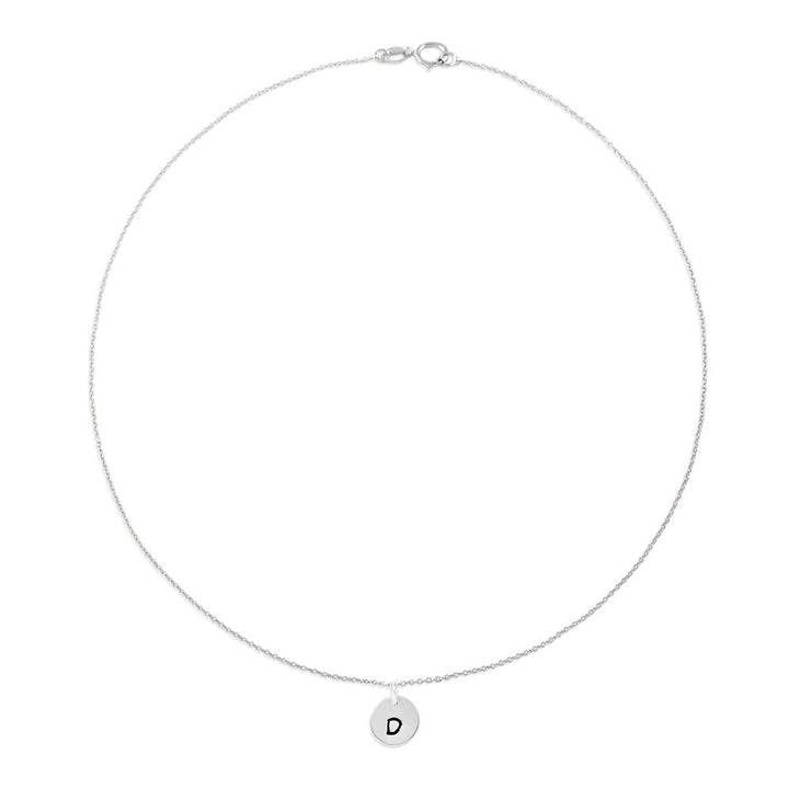 Hand Stamped Initial Silver Choker Necklace