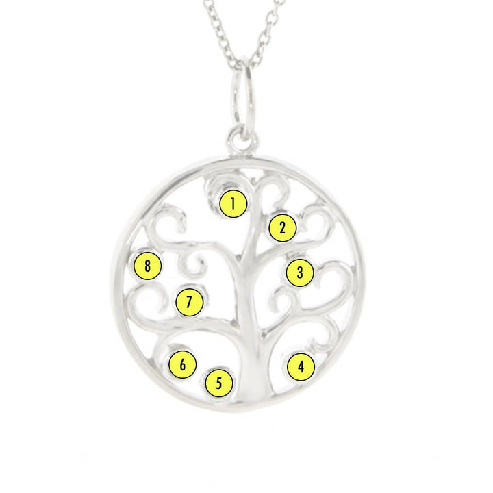 Custom Birthstone Family Tree Pendant