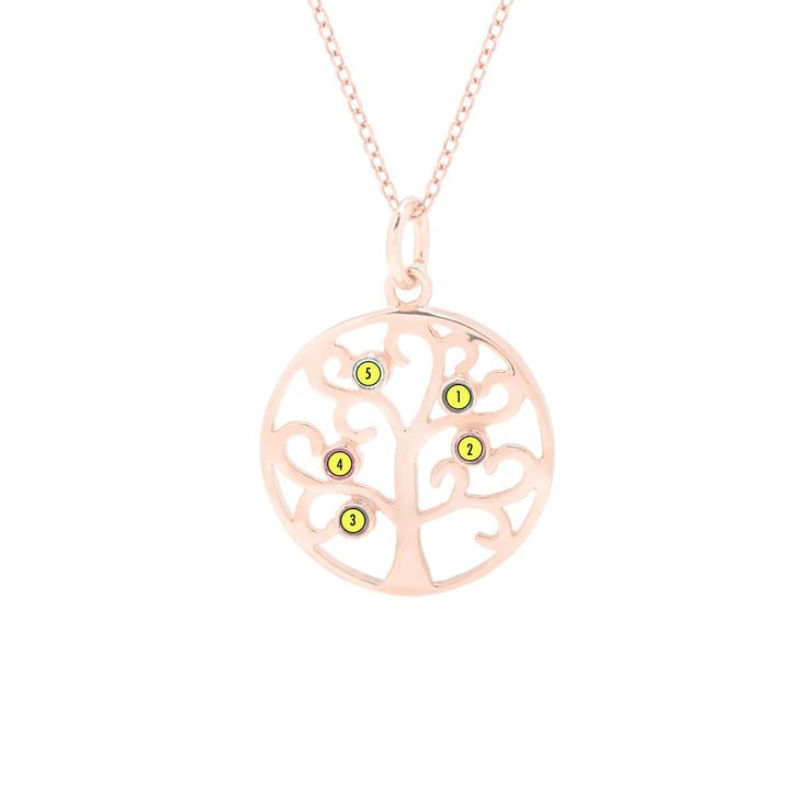 Custom Birthstone Family Tree Pendant
