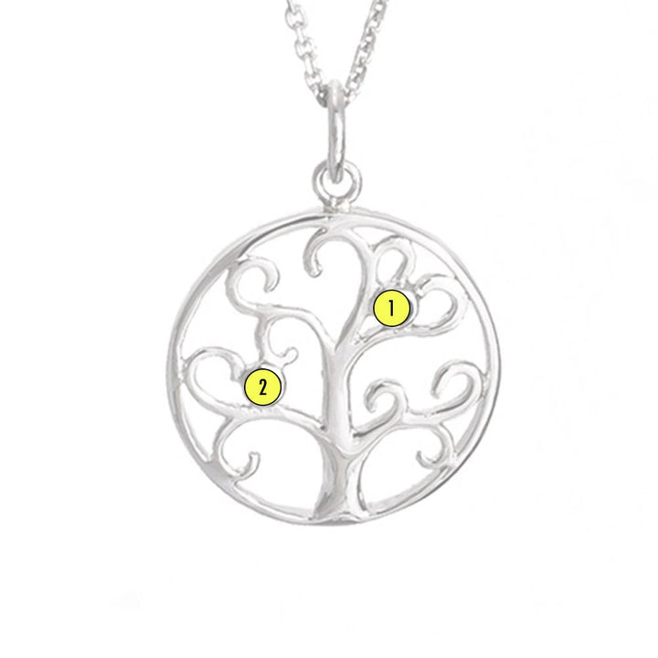 Custom Birthstone Family Tree Pendant
