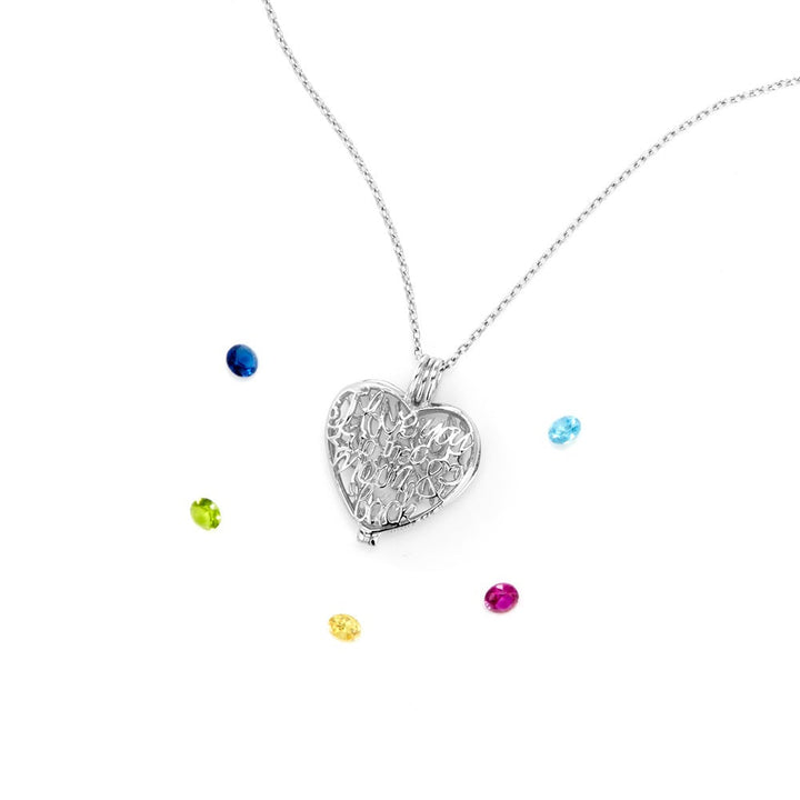 Custom Moon and Back Round Birthstone Locket