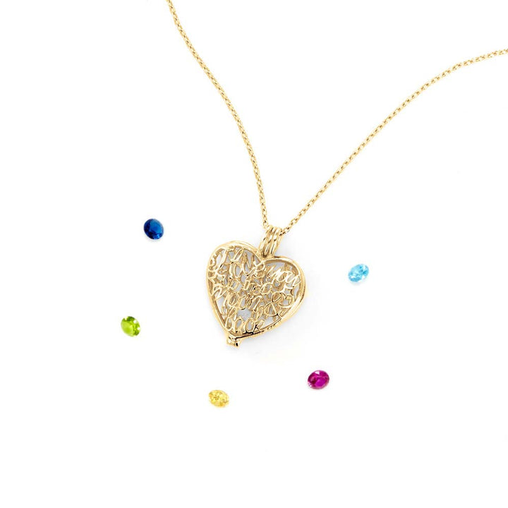 Custom Moon and Back Round Birthstone Locket