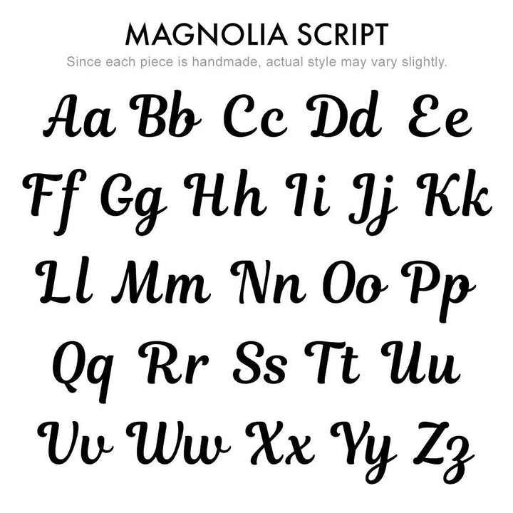 Custom Magnolia Script Name Ring