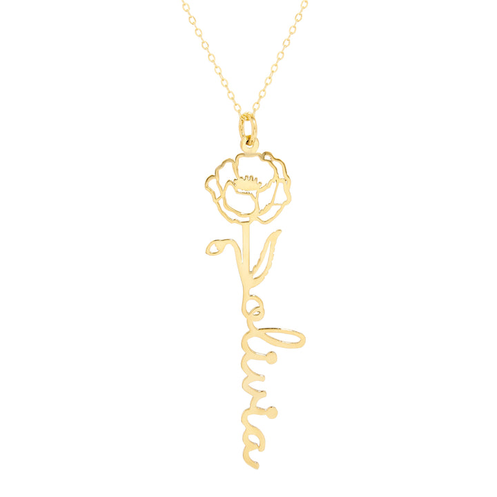 Birth Flower Name Necklace