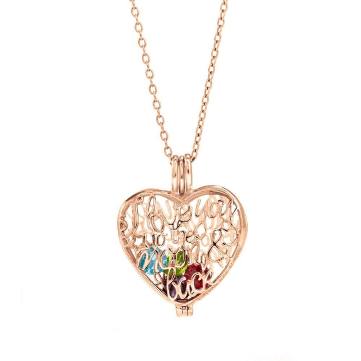 Custom Moon and Back Round Birthstone Locket