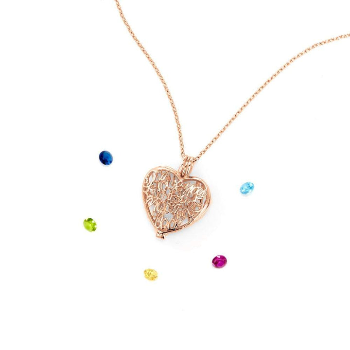 Custom Moon and Back Round Birthstone Locket