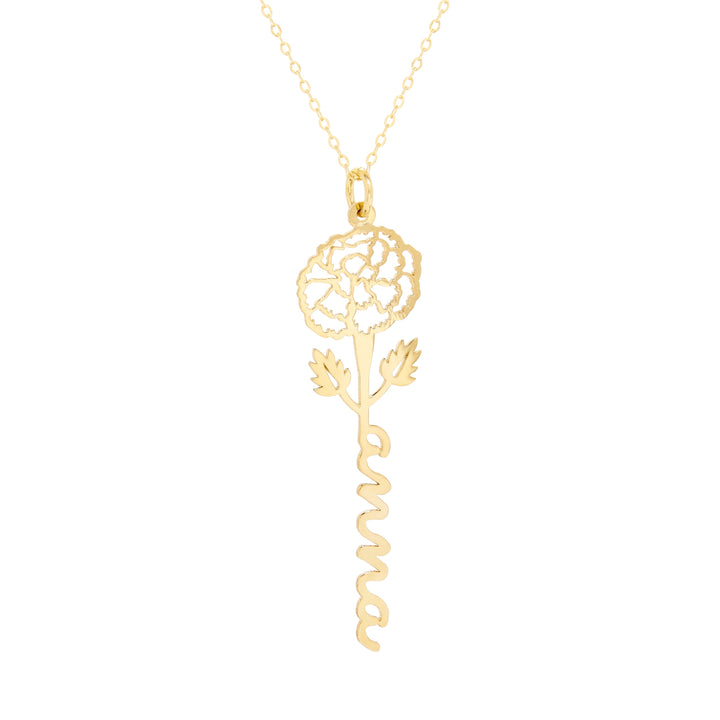 Birth Flower Name Necklace