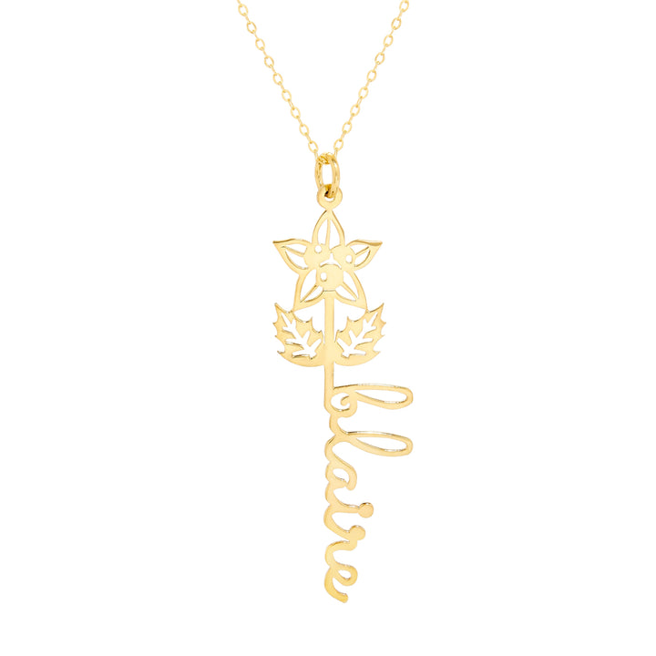 Birth Flower Name Necklace