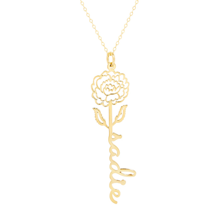 Birth Flower Name Necklace