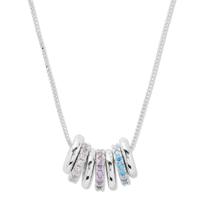 Stackable Custom Birthstone Ring Charm Necklace