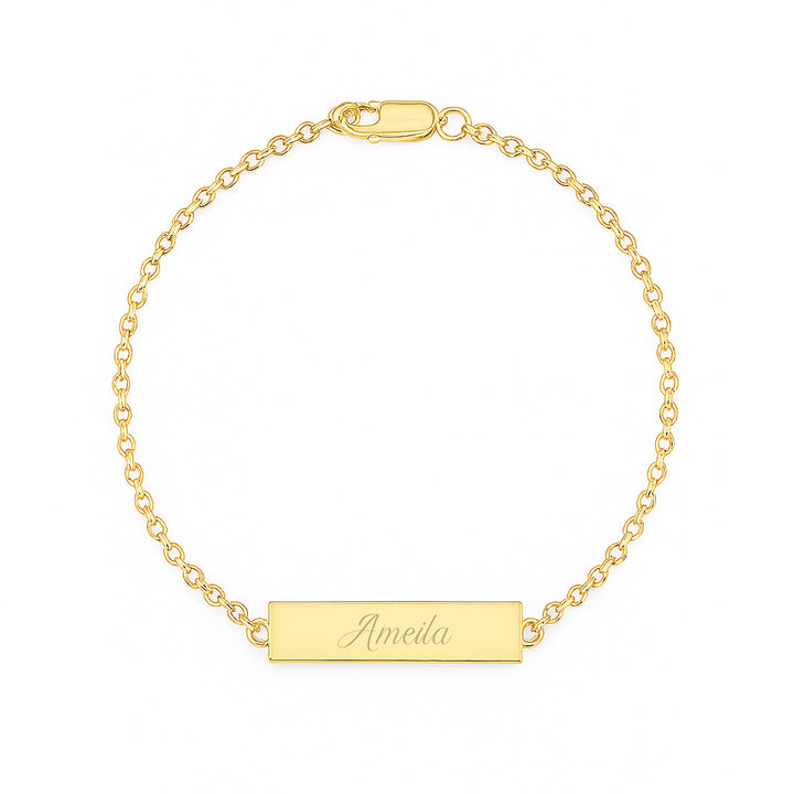 Name Bar Gold Bracelet