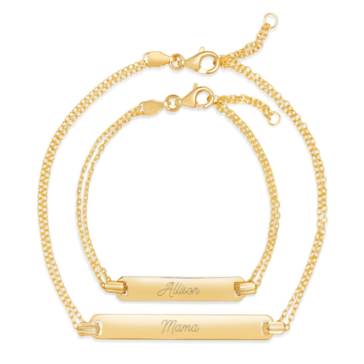 Mom & Baby Engravable Name Bracelet Set