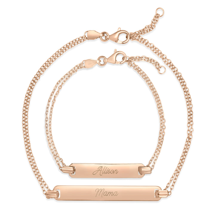 Mom & Baby Engravable Name Bracelet Set