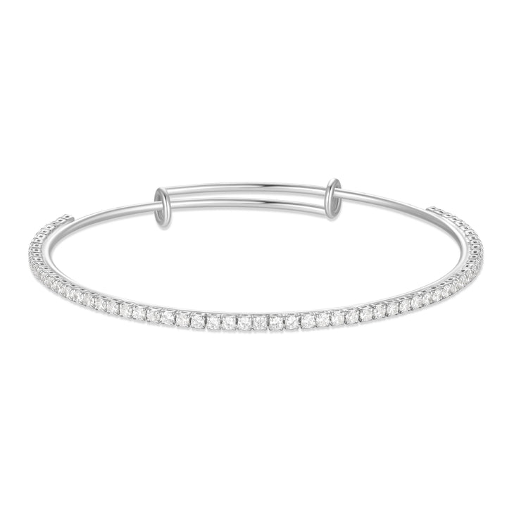 CZ Tennis Charm Bangle
