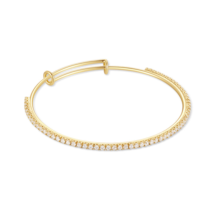 CZ Tennis Charm Bangle