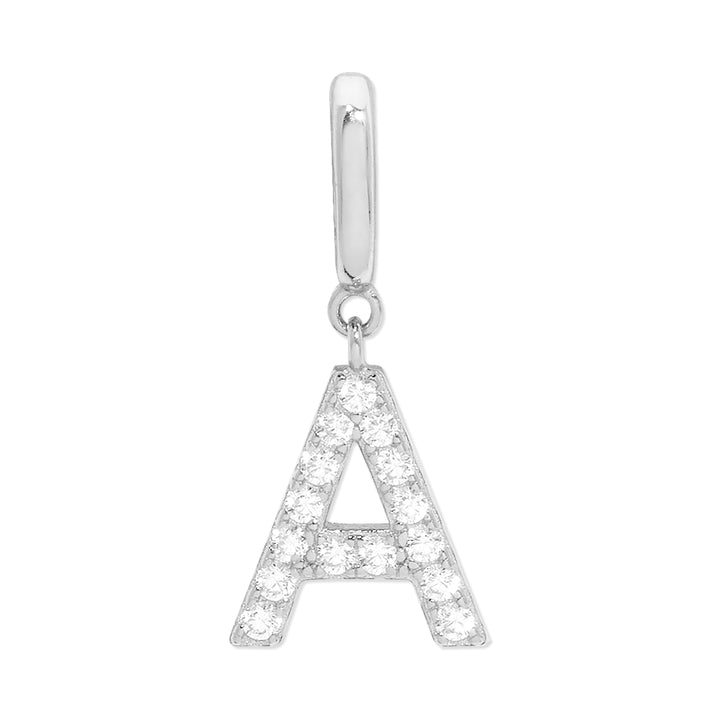 Pave Initial Hinged Charm