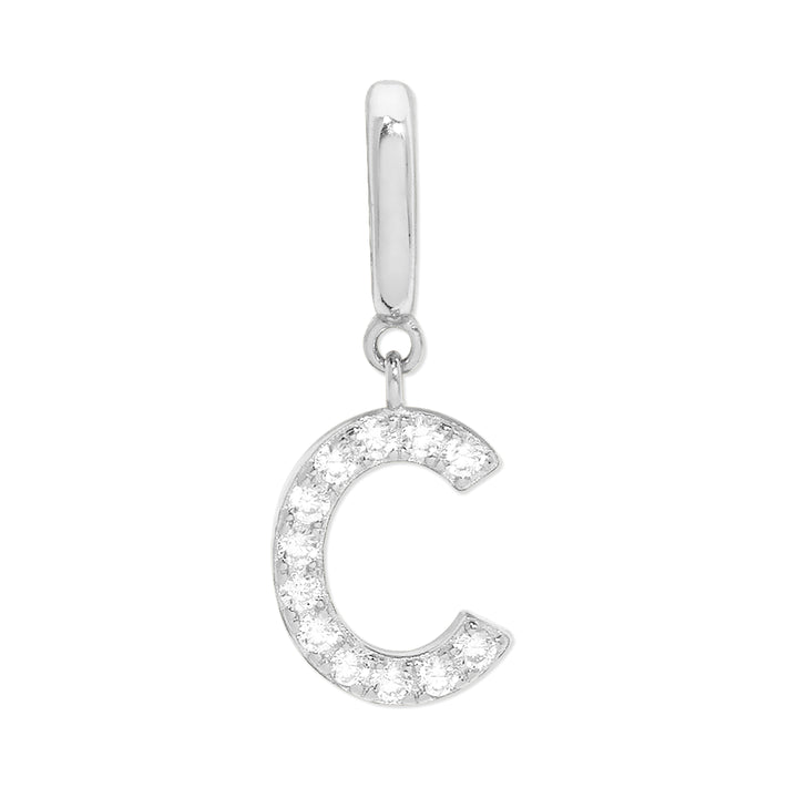 Pave Initial Hinged Charm