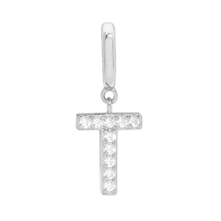 Pave Initial Hinged Charm