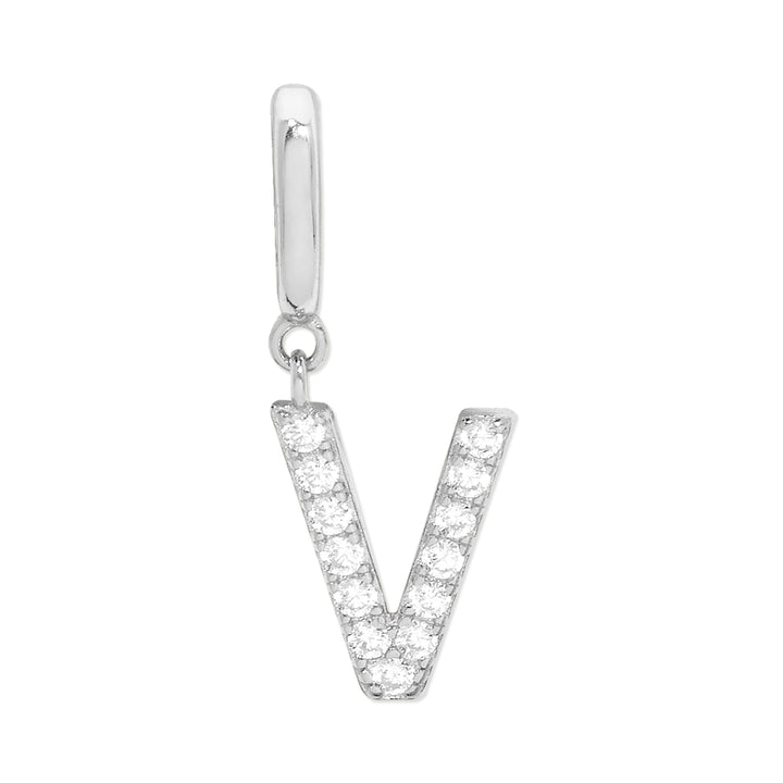 Pave Initial Hinged Charm