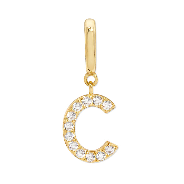 Pave Initial Hinged Charm