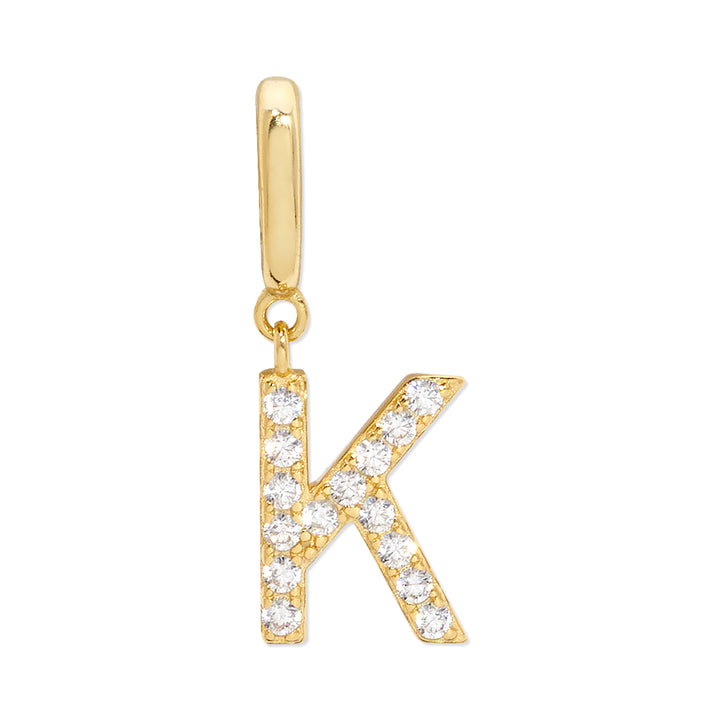 Pave Initial Hinged Charm
