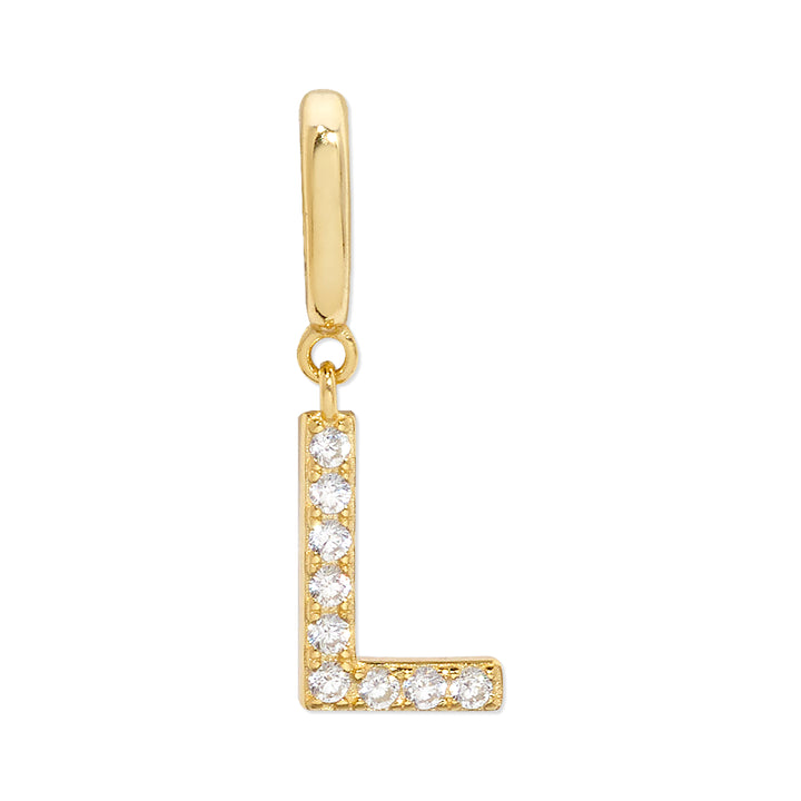 Pave Initial Hinged Charm