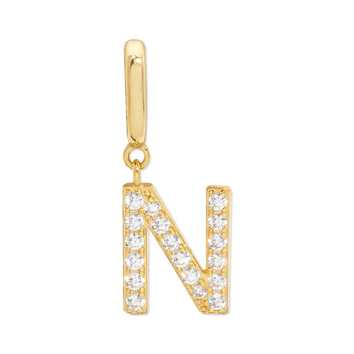 Pave Initial Hinged Charm