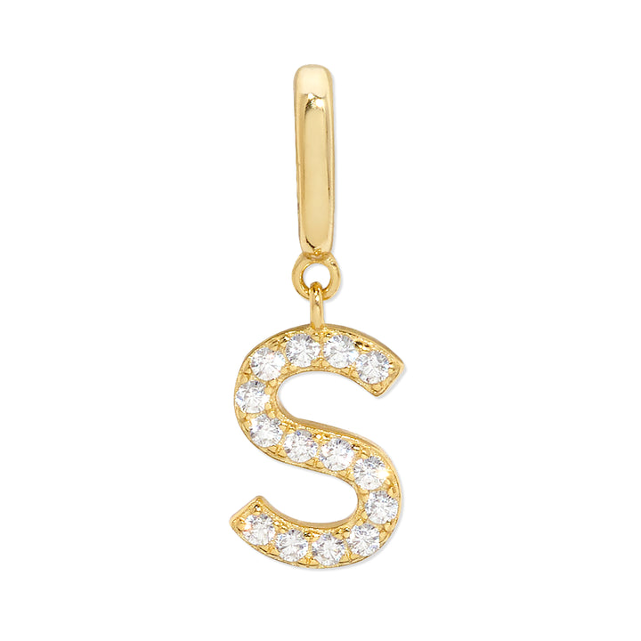 Pave Initial Hinged Charm
