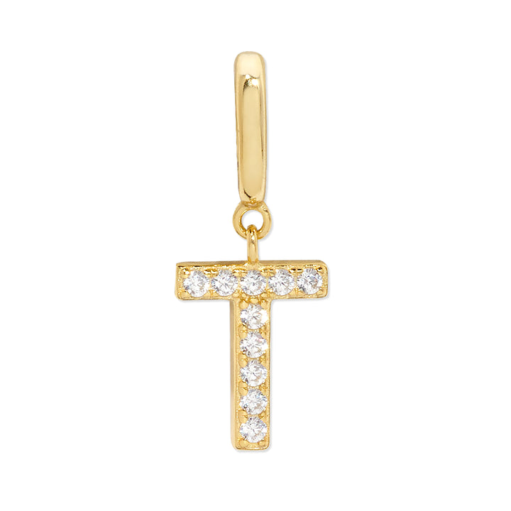 Pave Initial Hinged Charm