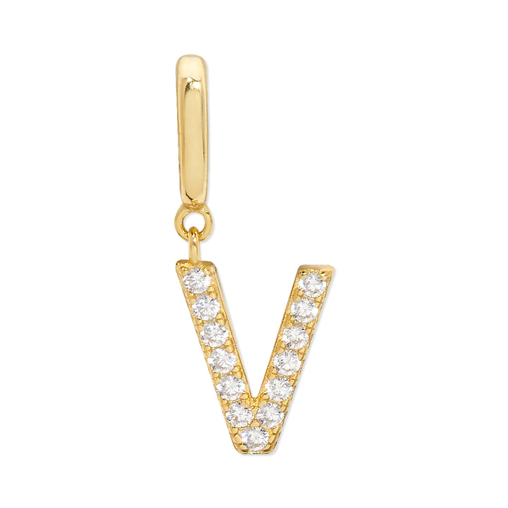 Pave Initial Hinged Charm