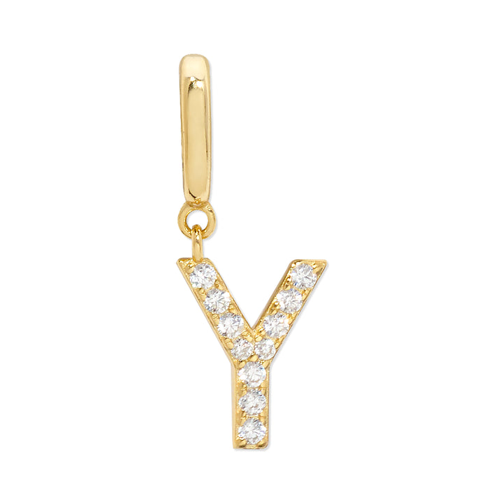 Pave Initial Hinged Charm
