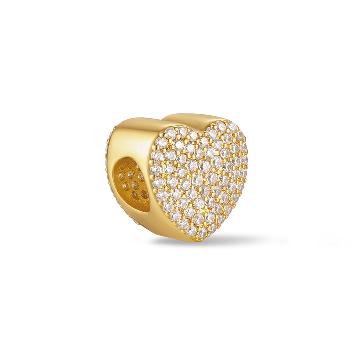 Crystal Heart Spacer Charm