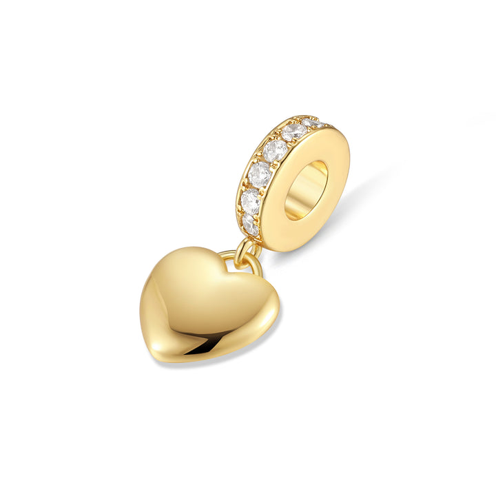Puffy Heart Dangle Spacer Charm