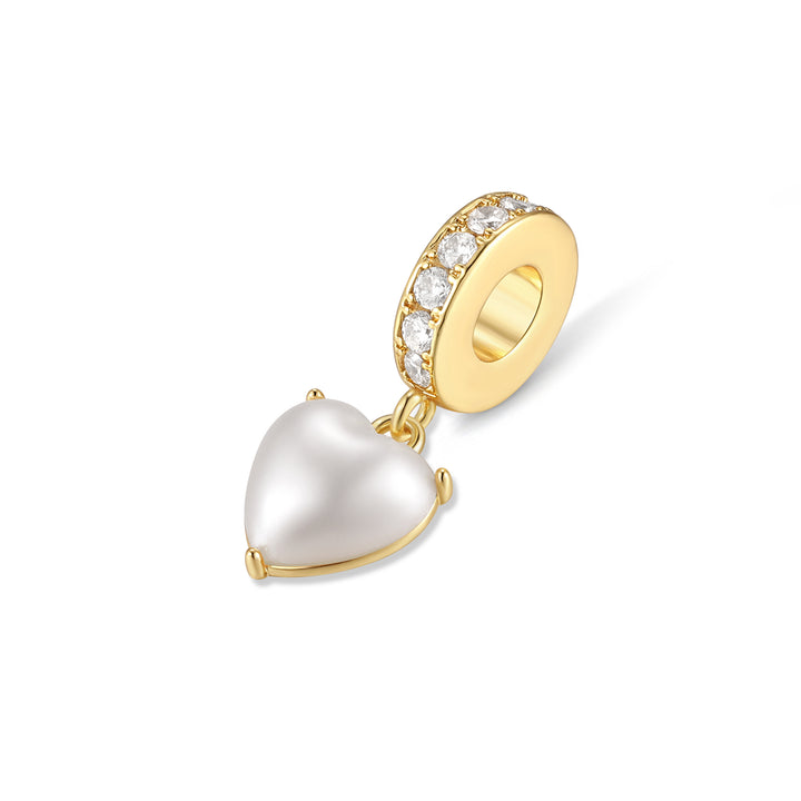 Pearl Heart Dangle Spacer Charm