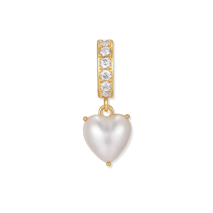 Pearl Heart Dangle Spacer Charm