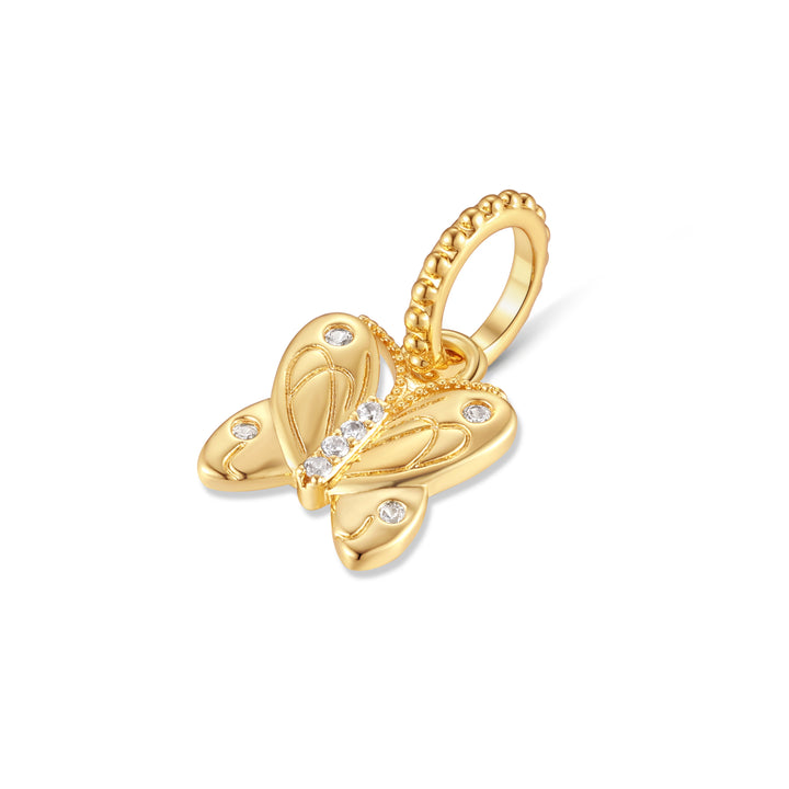 Crystal Butterfly Dangle Spacer Charm