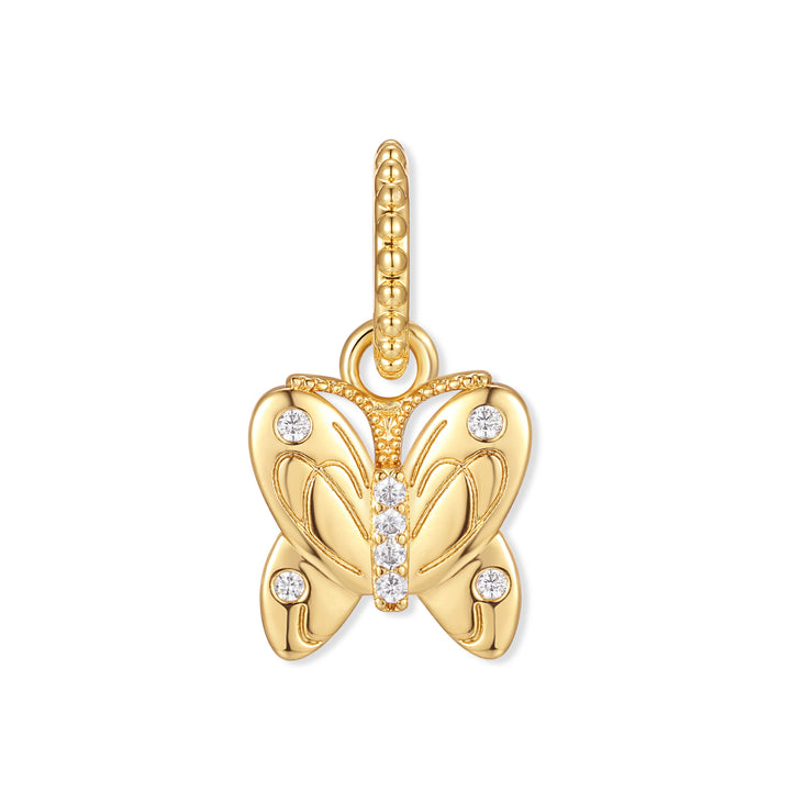Crystal Butterfly Dangle Spacer Charm