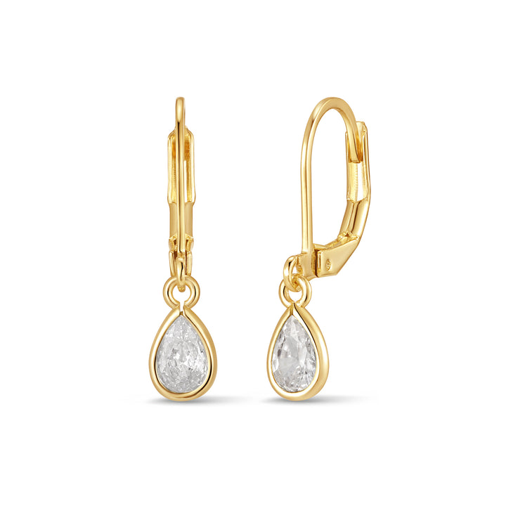 Custom Teardrop Birthstone Bezel Earrings