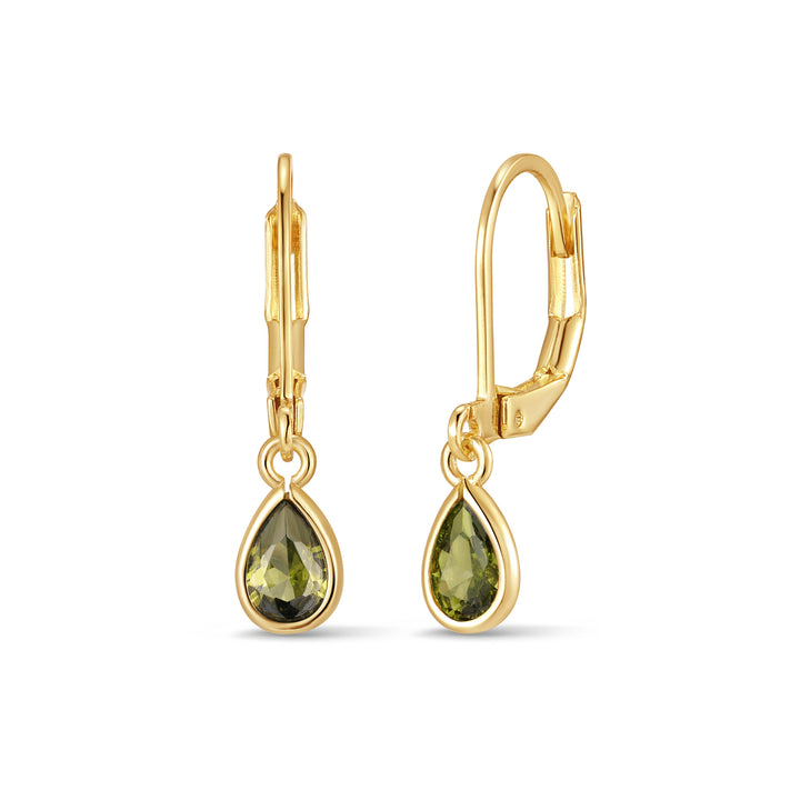 Custom Teardrop Birthstone Bezel Earrings