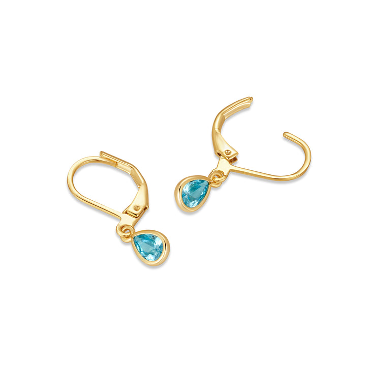 Custom Teardrop Birthstone Bezel Earrings