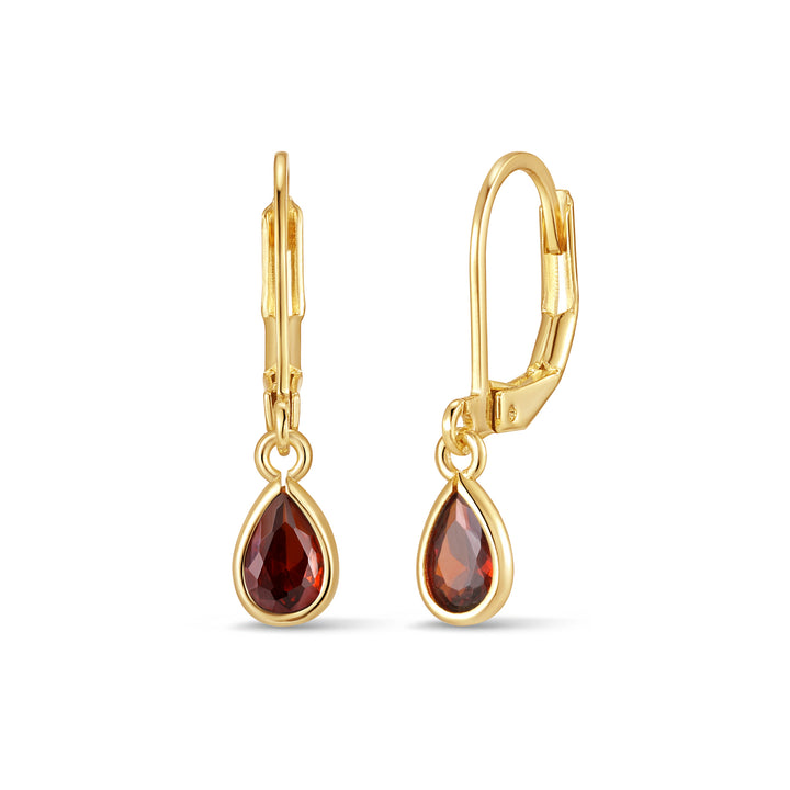 Custom Teardrop Birthstone Bezel Earrings