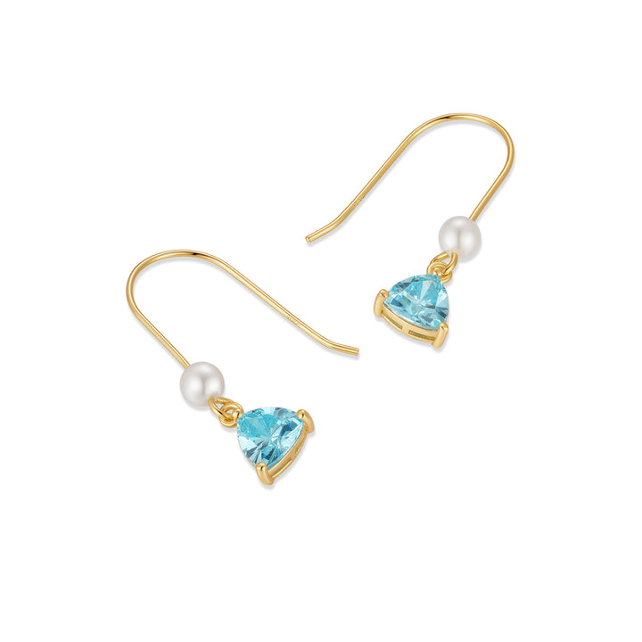 Custom Birthstone Drop Pearl Earrings