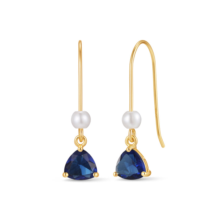 Custom Birthstone Drop Pearl Earrings