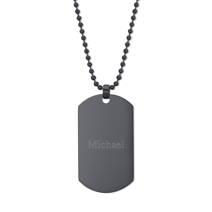 Black Plated Large Stainless Steel Dog Tag