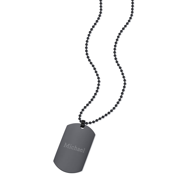 Black Plated Large Stainless Steel Dog Tag