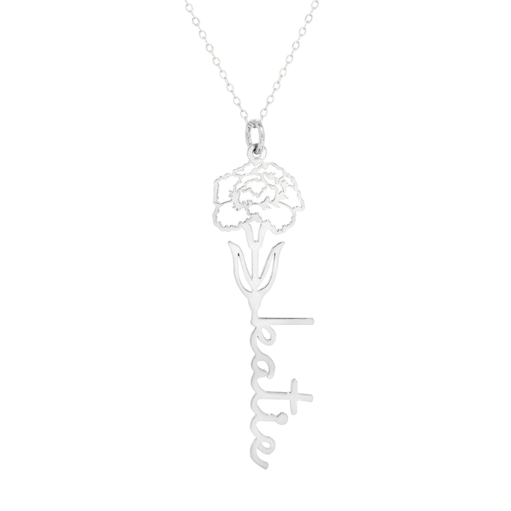 Birth Flower Name Necklace