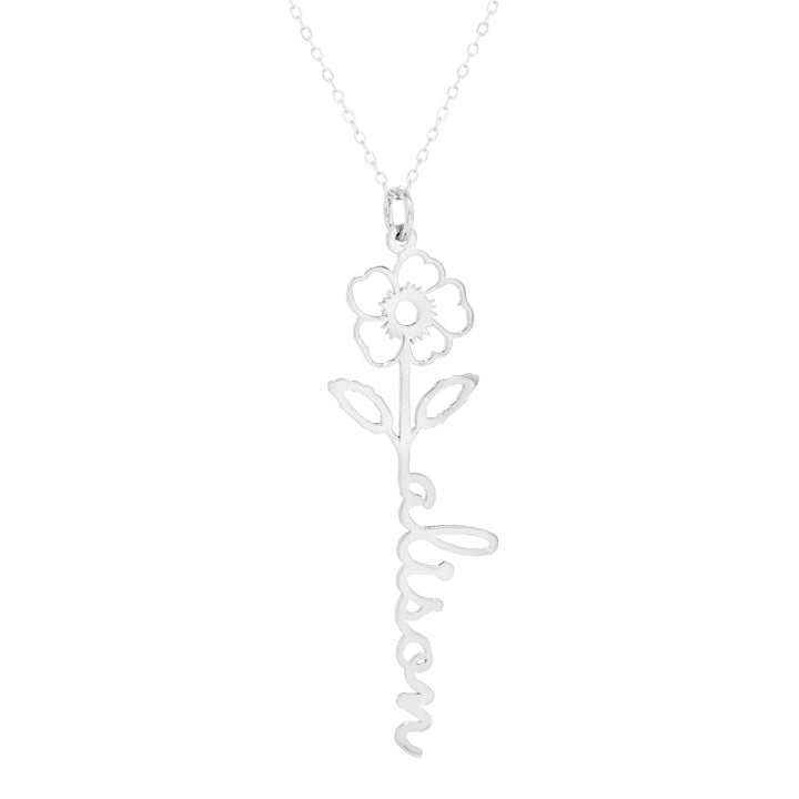 Birth Flower Name Necklace