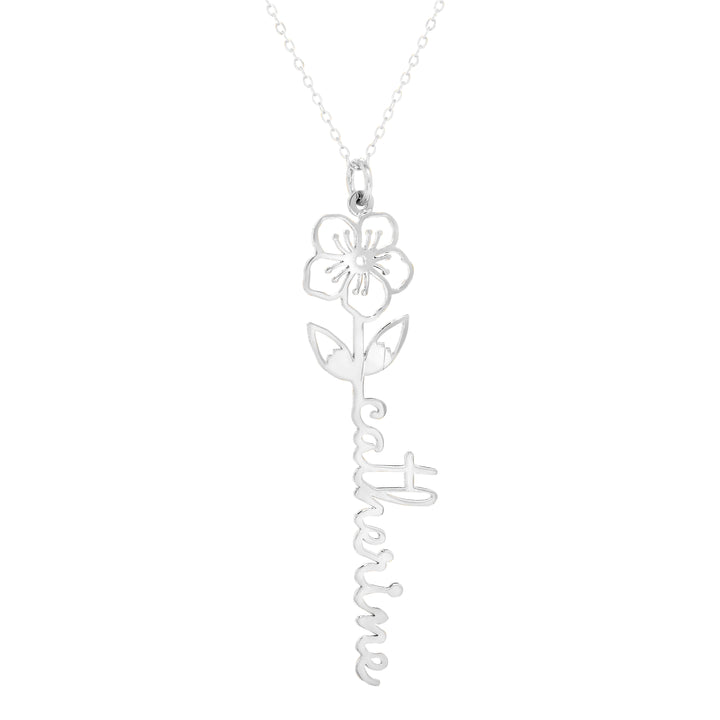 Birth Flower Name Necklace