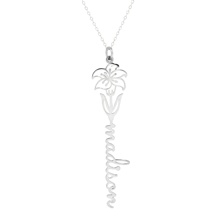 Birth Flower Name Necklace