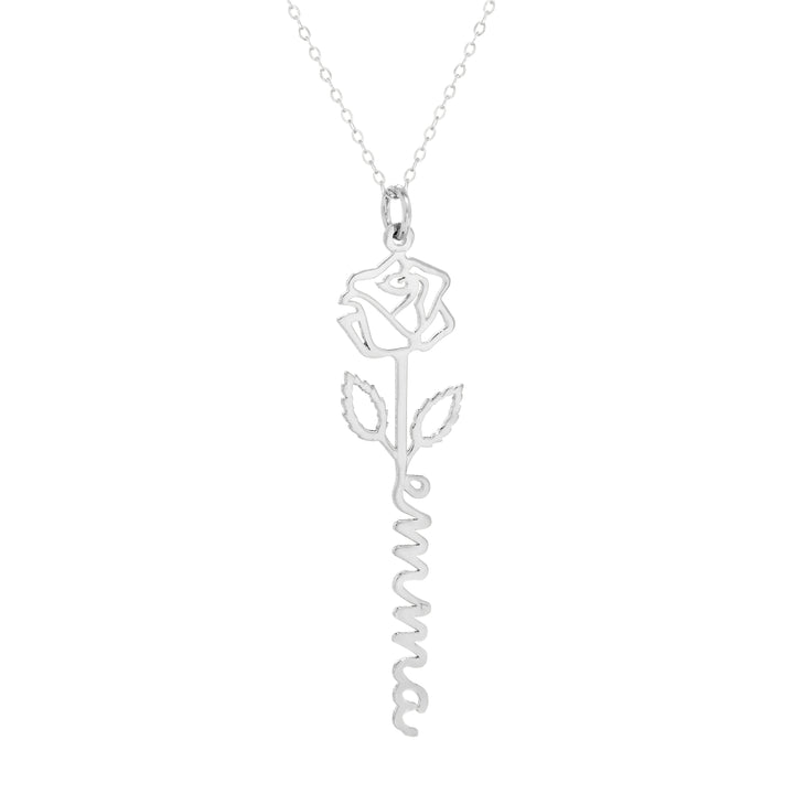 Birth Flower Name Necklace